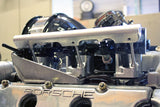 TurboKraft EFI Injector Block, raw aluminum (as machined), with fuel rail strut installed