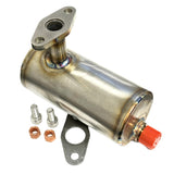 All-stainless turbocharger drain can similar to those made by B&B, Fabspeed, etc, with hardware and gasket.