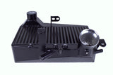 TurboKraft Longneck Intercooler for 1978-1989 930 and 911 Turbo.  Shown in satin black finish, outlet side view
