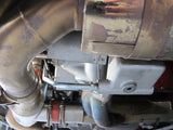 Right side installed, 993 Turbo.  TurboKraft turbocharger oil return pipe set,  aka scavenge line set, p-trap oil line set